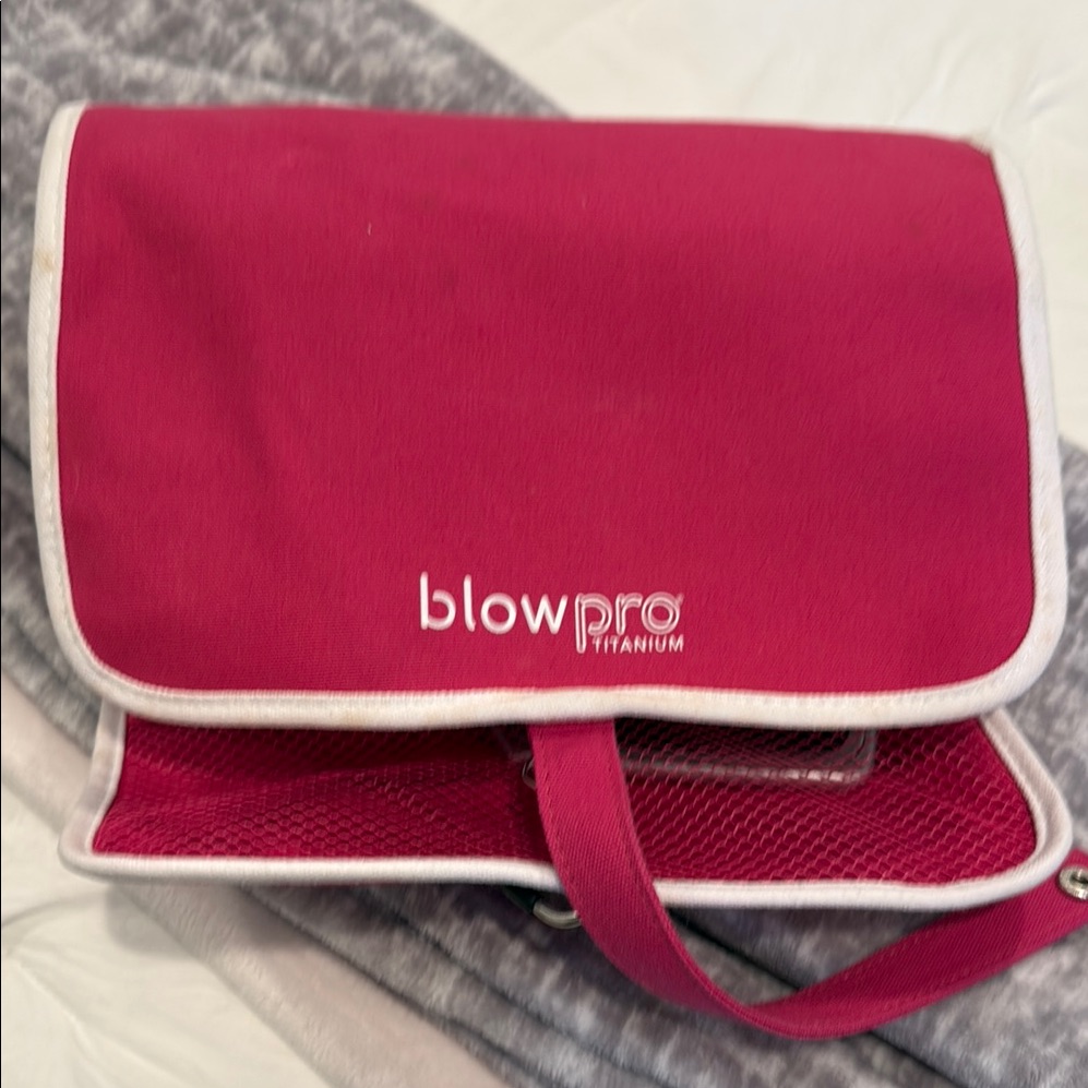 Pink Blowpro Travel Bag With Clips Blow Dryer And Brush In Bright Pink